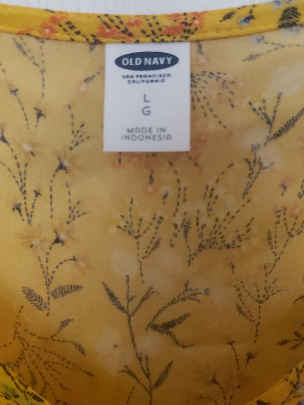 Sz L Floral Yellow V-Neck Women’s Dress - Picture 2 of 3